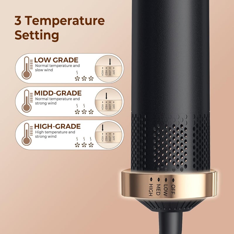 Yitrust 5 in 1 Blow Dryer Brush, Upgrade Hair Dryer Brush Air Curler Air Curling Wrap Styler, Detachable Hot Air Brush Negative Ion Curling Brush Iron, Hair Styling Tools for Drying Curling Straightening - Image 4